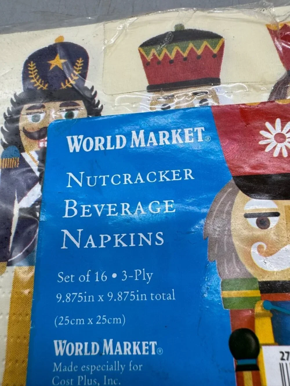 World Market Nutcracker Beverage Napkins Pack Of 16 Decorative 25cmx25cm READ